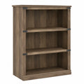 Librería estantería de 3 niveles 80 x 30 x 120 cm tablero de partículas con acabado roble estructura madera marrón con refuerzos metálicos negros