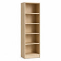 Librería estantería vertical 5 niveles 60 x 30 x 180 cm tablero de partículas acabado roble claro estructura recta