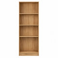 Librería vertical abierta de 4 niveles de MDF y tablero de partículas roble claro 60x30x180 cm