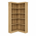 Librería de esquina de madera MDF acabado roble estantería de 5 niveles 180 x 60 x 60 cm